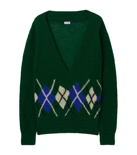 burberry white argyle v neck sweater|burberry designer sweater.